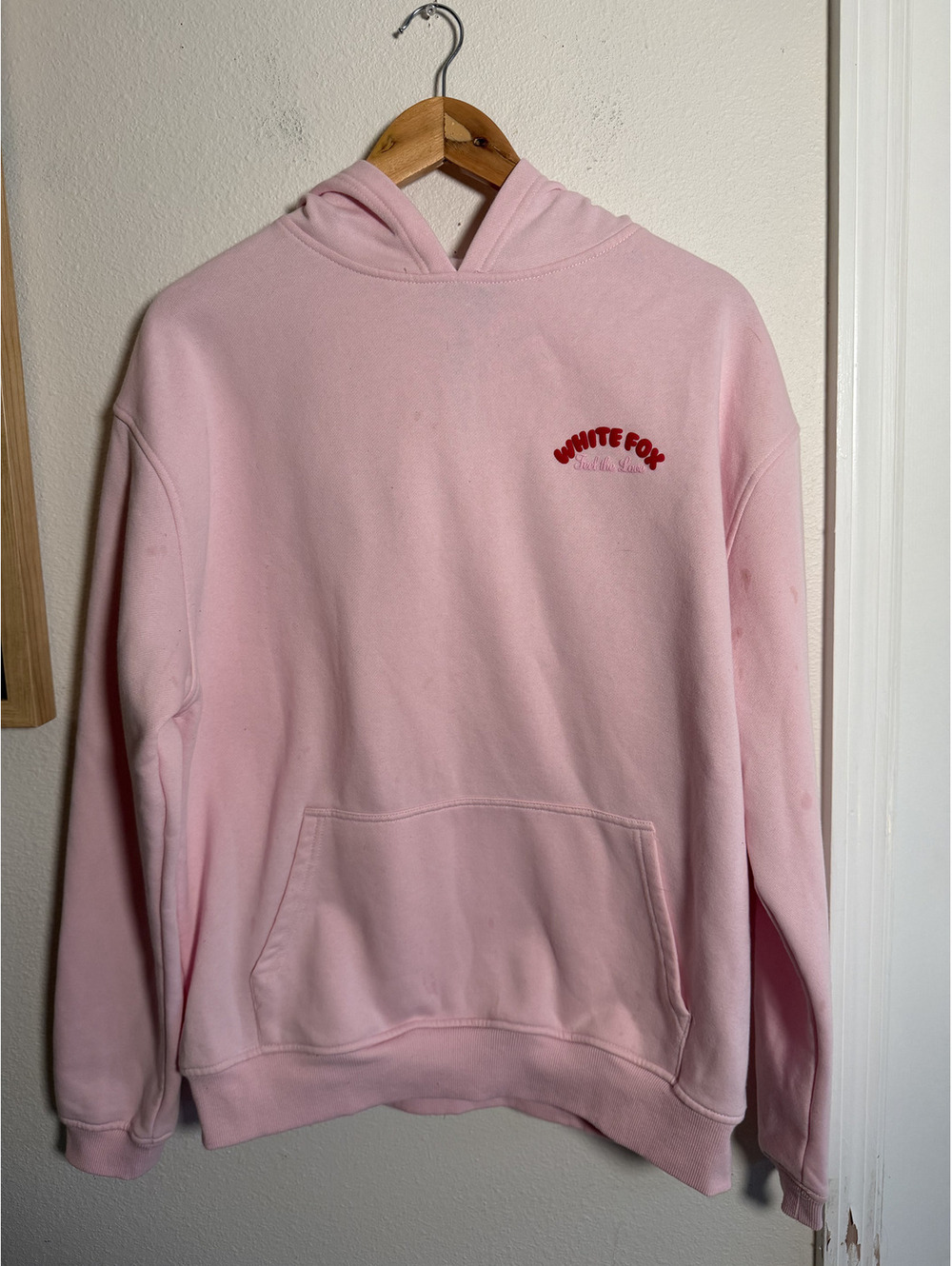 White Fox Feel The Love Oversized Hoodie Pink Cherry Love Club S/M